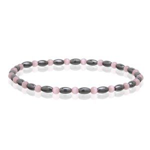 Magnetic Hematite Anklet, Rose Quartz Beaded Gemstone Anklet Stretchable
